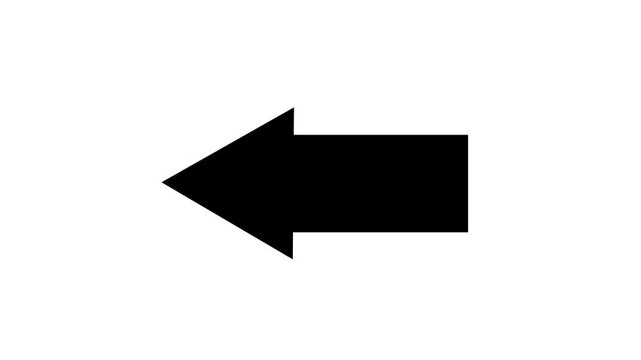 red arrow pointing left on green background,white background, alhpa channel. direction symbol indicating back or previous page. simple red pointer showing opposite direction.