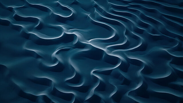 Aerial View of Moonlit Dunes in Teal Tones