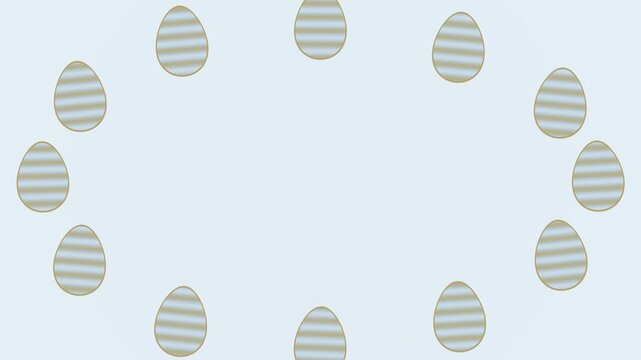 Sky blue and pale gold striped eggs for an Easter message