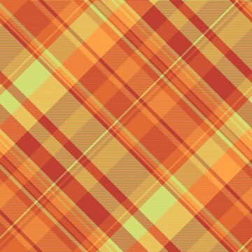 Coziness meets style in this warm orange and red plaid seamless pattern. This vibrant tartan background is ideal for autumn textiles, winter fashion, and festive wrapping paper.
