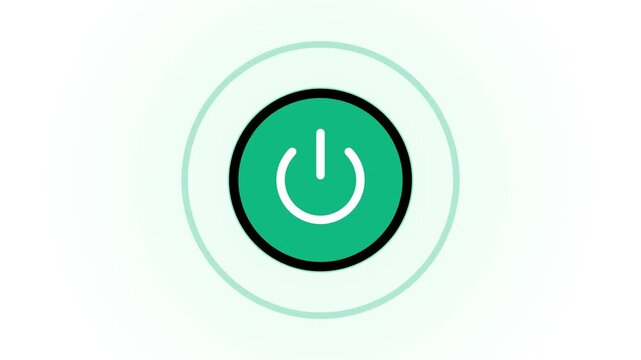 Animated Power Button Switching Between Orange and Green