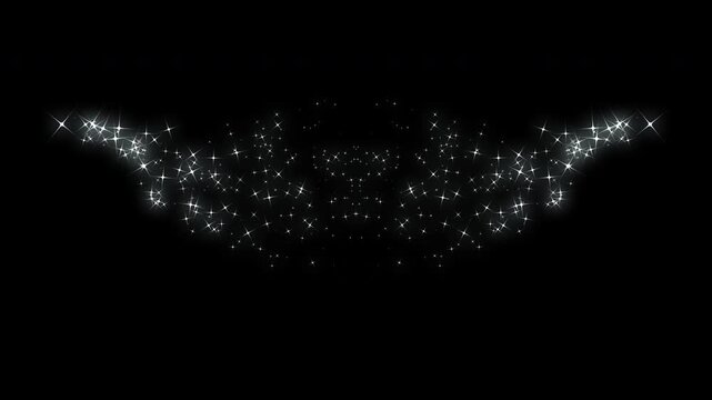 White twinkle sparkle fast line glitter transition, magic glitter sparkle trail, glowing pixie dust burst, fairy sparkle stars shine, seamless fantasy effect on black screen overlay, 4k video