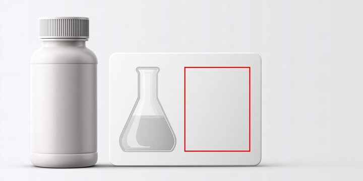 Blank Medicine Bottle And Laboratory Label