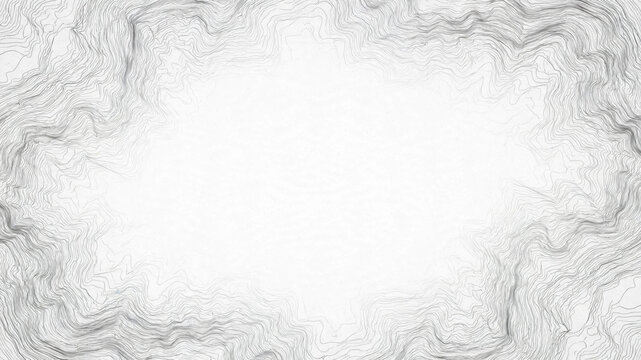Abstract grey wavy lines forming a textured border on a white background