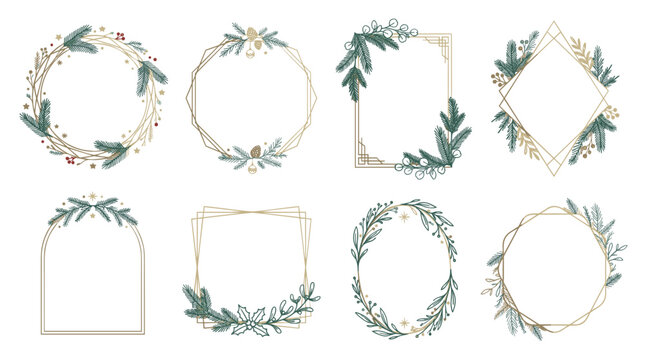 Decorative foliage frames in various shapes and styles  
