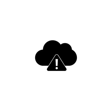 Black cloud storage warning icon with exclamation mark triangle for system error notifications