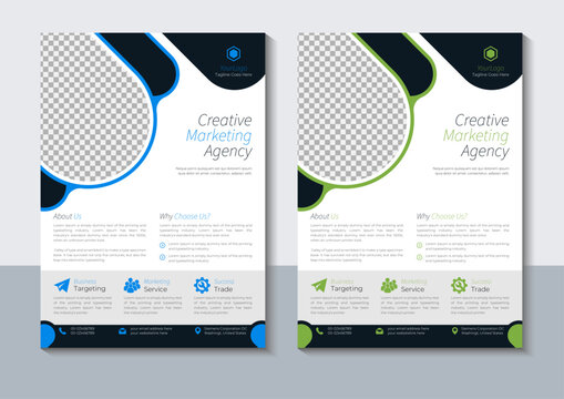 Creative marketing agency flyer design with modern layout