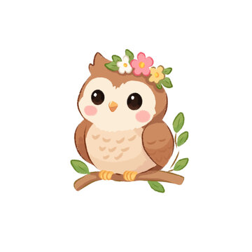 chibi woodland owl