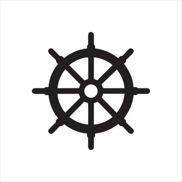 ship wheel steering icon vector illustration