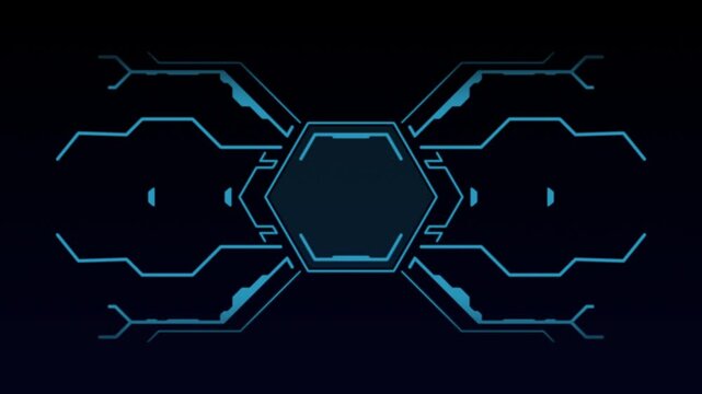 Sci-fi hud interface hexagonal circuit futuristic cyberpunk element designed for futuristic ui display, gaming overlay, and modern cyber dashboard.