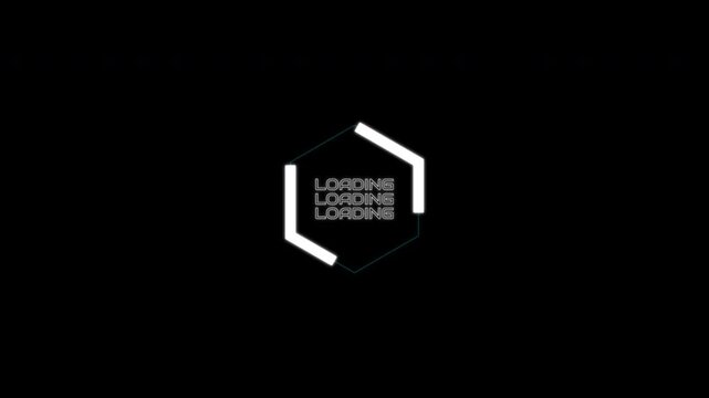 Futuristic sci fi loading screen hexagon hud ui element designed for gaming interfaces, scifi motion design, and tech applications.