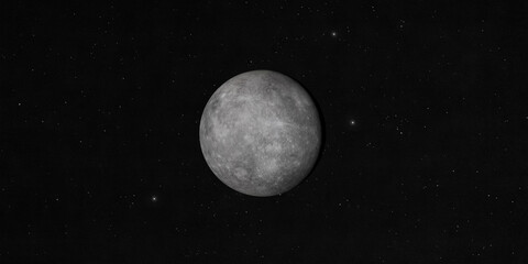 Mercury planet isolated on black starry space background 3D realistic rendering. © Artur Didyk