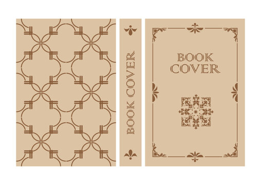 book cover design with retro decorations
