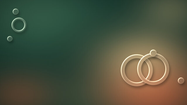 Propose Day Glass Rings Background with Green and Gold Gradient