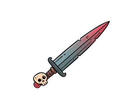 Skull-hilted cartoon dagger