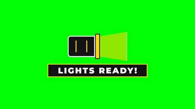 Animated Flat Vector Flashlight Icon Graphic