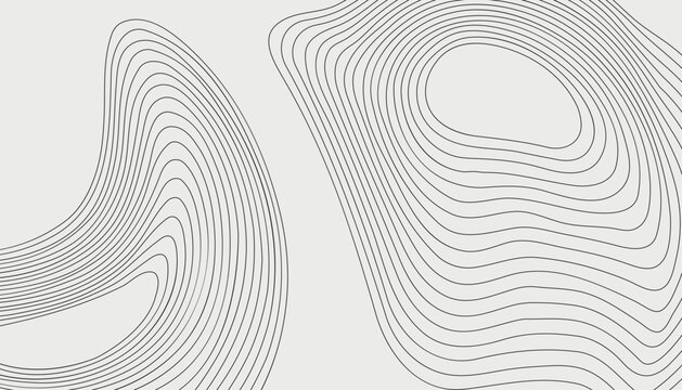 Elegant topographic map lines with layered curved bands and oval contours on light background abstract terrain relief texture for creative branding and web design