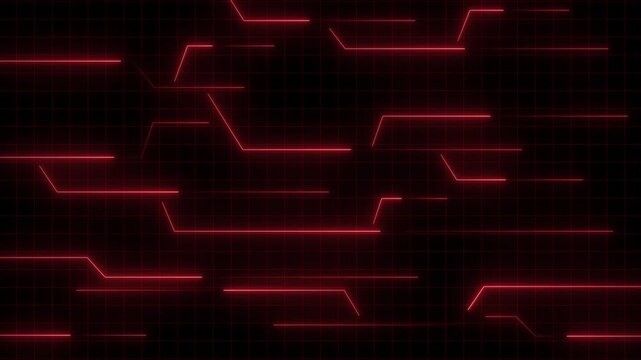 Grid lines animation forms an intersecting technical matrix. Cyberspace data telecommunication networks route along active grid lines animation. Tech suites use lines.