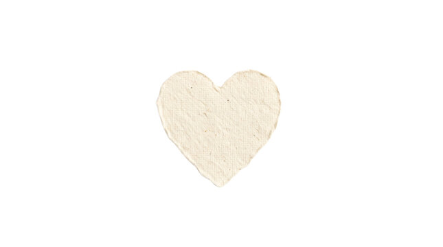 handmade recycled paper heart shape isolated on transparent background png