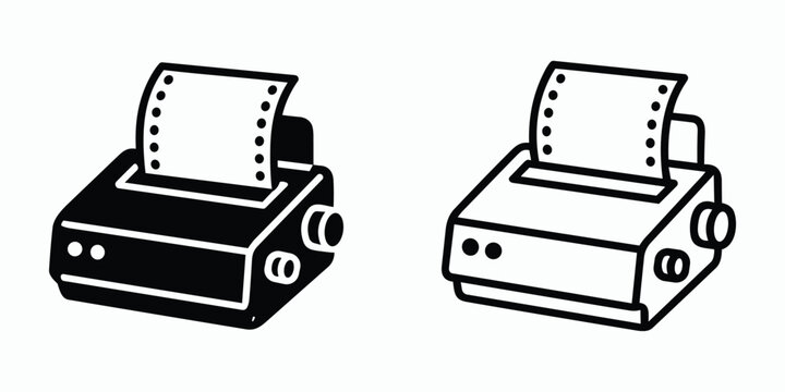 Dot matrix printer icon set
