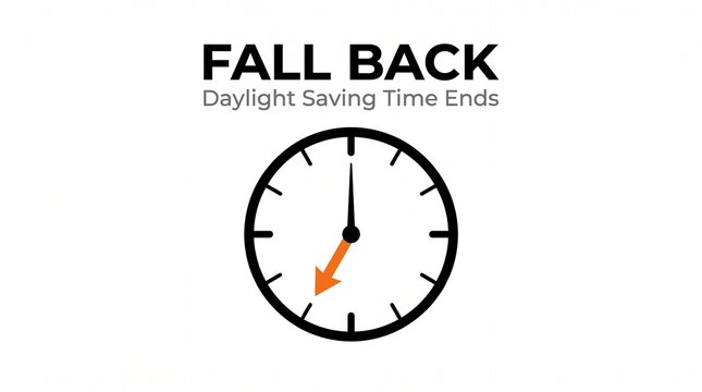 Fall back clock showing daylight saving time end