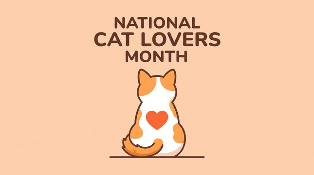 Cute cat sitting for national cat lovers month