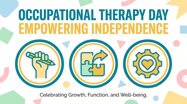 Occupational therapy day infographic vector illustration