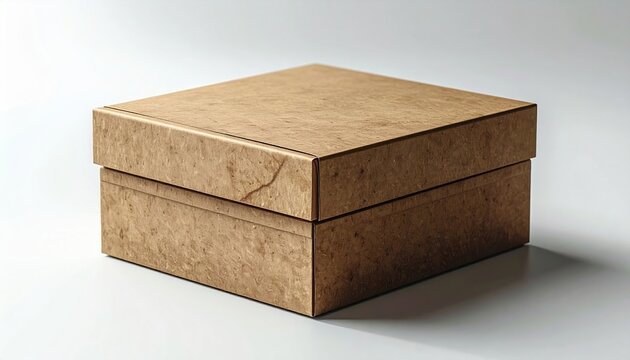 Minimal square cosmetic carton with a tuck in flap closure, isolated on white.
