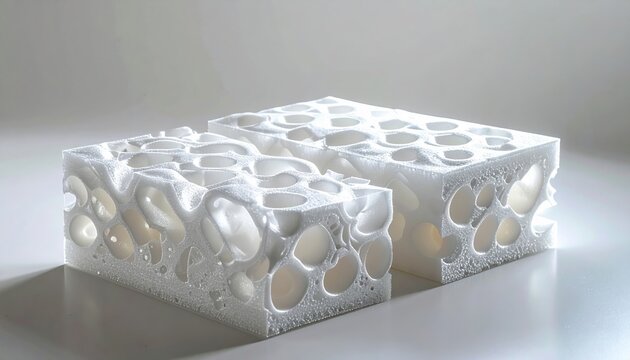 Protective foam inserts for shipping fragile products isolated