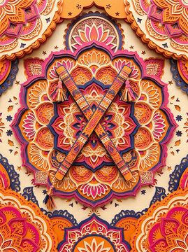 Dandiya Festival, Traditional Indian Dance Sticks