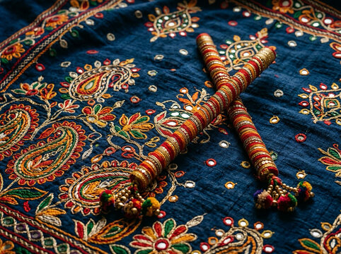 Dandiya Festival, Traditional Indian Dance Sticks