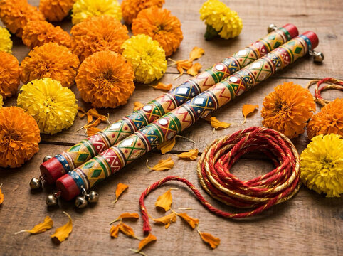 Dandiya Festival, Traditional Indian Dance Sticks