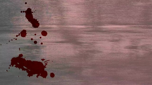 dark red bloody horror, and splatter droplets, on scratched gray textured surface, for horror and halloween 4k.
