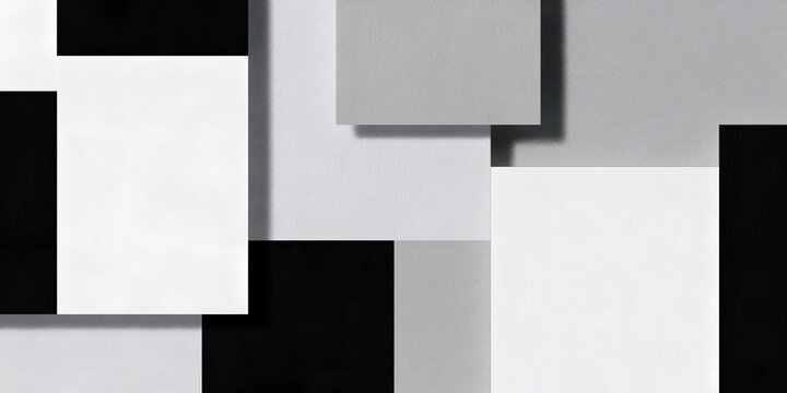 Monochrome abstract background with overlapping squares