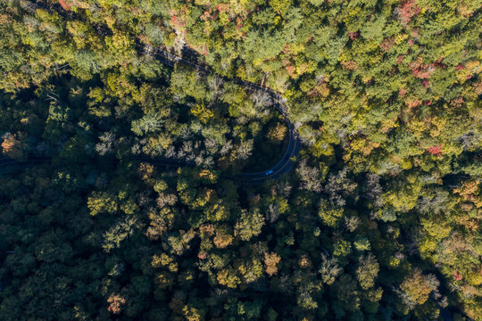 Tail of the Dragon hairpin from above, US 129