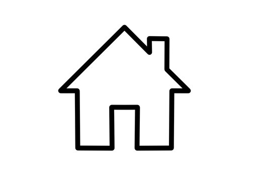 House home icon vector line art