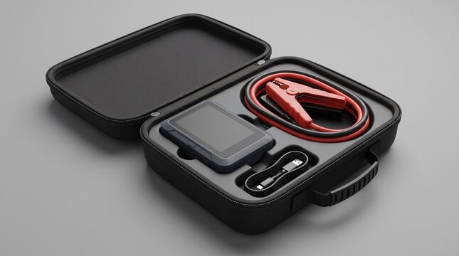 Portable Car Jump Starter Power Bank Kit in Carrying Case