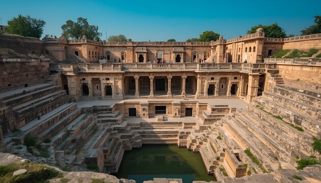 Rani ki vav, an intricately constructed stepwell in Patan - Gujarat, India