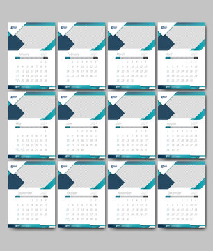 Modern 12 Month Desk Calendar 2027 with Minimalist Geometric Layout