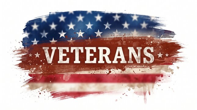 Honoring american veterans a watercolor style patriotic design with stars and stripes background