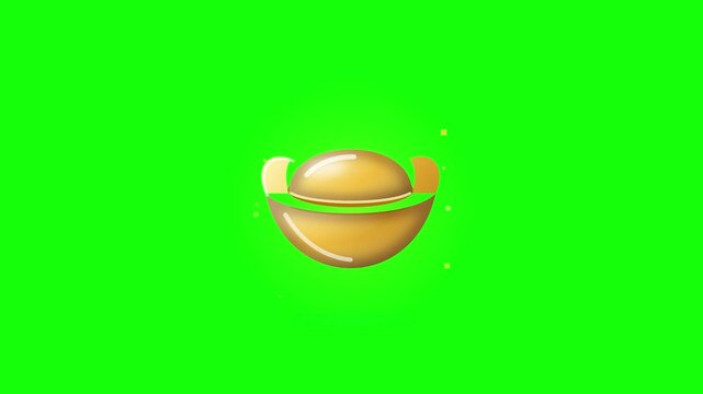 Chinese new year motion icon with floating golden sycee