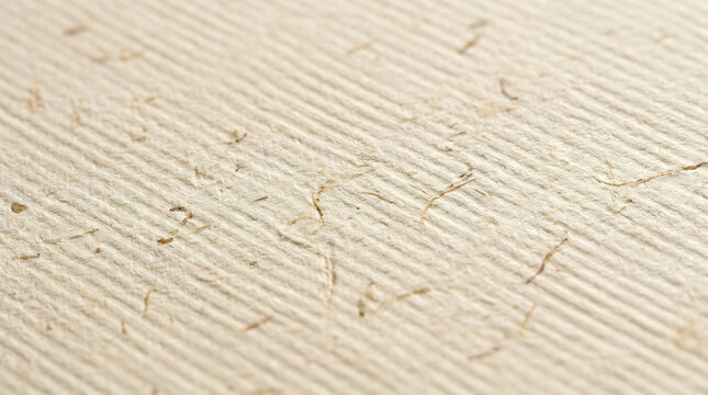 Extreme macro detail of laid paper texture showing horizontal parallel lines and dark organic flecks for high resolution vintage book page and document mockup.