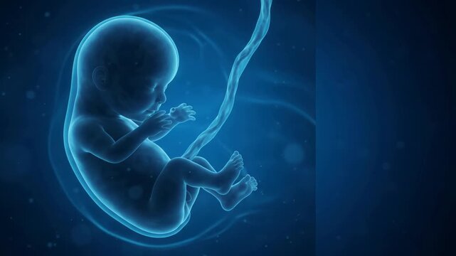 Human Fetus Development in Womb - Medical 3D Animation of Embryo Moving - Cinematic Healthcare Footage