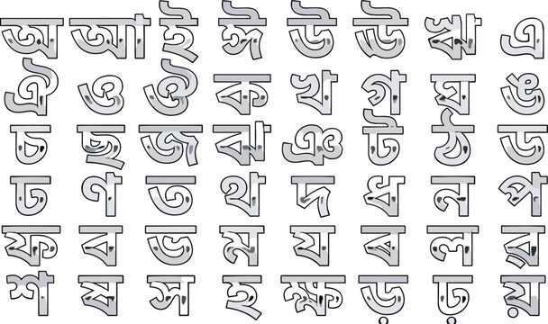 Bengali alphabet letters