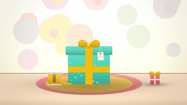 Pastel gift wrapping birthday party detail view endless loop
