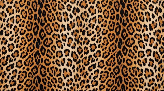 leopard print pattern background with organic animal fur texture featuring repeating spots and golden brown fur tones for trendy fashion apparel and design