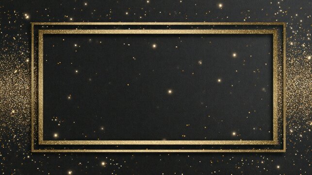 Rectangle gold glitter color luxury border frame