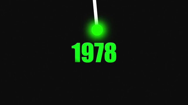 Bright Idea Lighting Up 1978 &ndash; Futuristic New Year Concept Symbolizing Innovation, Hope, Strategy and Forward Thinking Success.4k video black background