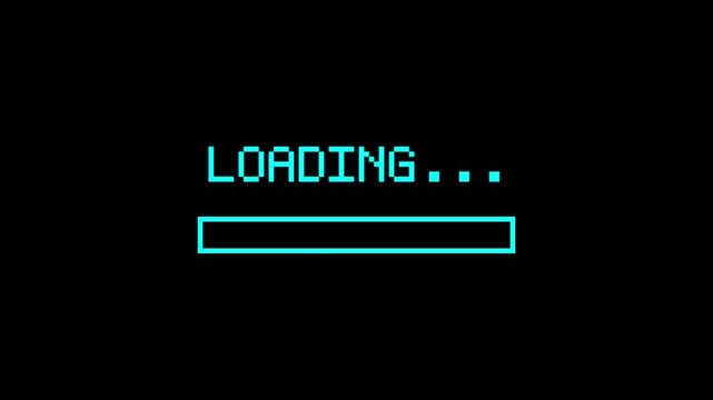 8-bit pixel art retro game loading screen alpha no background animation HD 4K