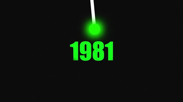 Bright Idea Lighting Up 1981 &ndash; Futuristic New Year Concept Symbolizing Innovation, Hope, Strategy and Forward Thinking Success.4k video black background